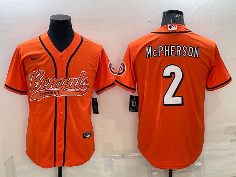 Men Cincinnati Bengals #2 Mcpherson Orange 2022 Nike Co branded NFL Jersey